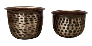 Ensemble de pots à fleurs décoratifs en métal 0F 2 Finition vintage Pot à fleurs pour la décoration de la maison, du jardin, de la table, utilisation intérieure et extérieure - Product Image 5