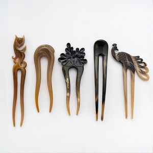 Liste d'accessoires de coiffure en corne de buffle polie faite à la main outils et barrettes pour bijoux de style Matiss - Product Image 3