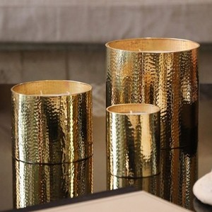 High Quality Copper Material Metal Candle <b>Jars</b> for Candle Making Best Selling Antique Home <b>Decor</b> Cylinder Shape Candle Vessel - Product Image 2