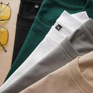 OEM Wholesale Basic Men's Cotton T-<b>shirt</b> From Vietnam Short Sleeves & <b>Collarless</b> Breathable Woven Design with Colorful Print - Product Image 3