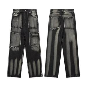 Jeans de Mezclilla para Hombre Hechos a Medida, Corte Regular, Algodón Grueso, Estilo Urbano Cómodo, Venta al por Mayor de Fábrica - Product Image 1