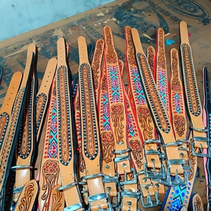 Collar de perro de cuero con cuentas occidental acolchado suave de calidad superior Collar de perro con herramientas occidentales a precio mayorista - Product Image 2