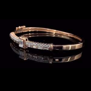 Pulsera de Diamantes Cultivados en Laboratorio CVD, Estilo Baguette, para Mujer, al por Mayor, Oro Rosa de 14K, E/F 2.00 MM, Certificado GGL, Joyería de Lujo - Product Image 6