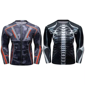 Custom Sublimated Jiu Jitsu Rashguard Long Sleeve MMA BJJ Compression Shirt with <b>Surf</b> Logo Wholesale for Men - Product Image 1
