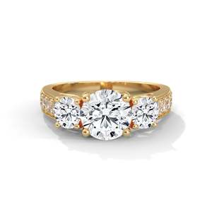 แหวนเพชรสามเม็ดทรงกลม - Product Image 1