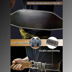 เข็มขัดยกน้ำหนักทำจากนีโอพรีนหนังวัวผลิตตามสั่งโลโก้ผลิตตามสั่ง - Product Image 4