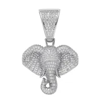 Collier pendentif lion plaqué or 18 carats avec chaîne micro-pavée de diamants, bijoux de fête unisexe style hip-hop bling