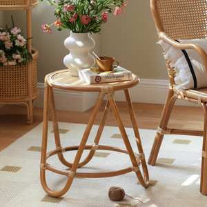 Mesa auxiliar ecológica de diseño moderno, precio más económico, mesas circulares de ratán para decoración de habitaciones - Product Image 6