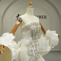 Robe de mariée sirène ajustée Jancember GT26003 avec col bateau, sequins et traîne