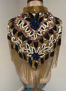 High Fashion Preppy Style Beaded <b>Cape</b> Unique Handmade Party Wrap for <b>Women</b> and Adults ODM Club Wear - Product Image 2