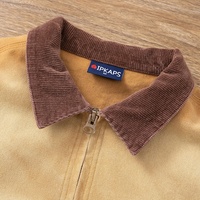 Blouson de travail vintage délavé à l'acide avec logo personnalisé pour hommes Blouson punk en toile lourde avec fermeture éclair Streetwear pour l'hiver
