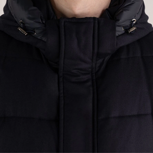 Veste matelassée unisexe en nylon de qualité supérieure respirante avec rembourrage matelassé pour l'hiver et col en fourrure fermeture éclair brillante personnalisée grande taille pour hommes - Product Image 3