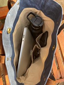 Sac de marché en toile cirée fourre-tout Shopping sac hydrofuge avec poignées en cuir véritable LCTG-0086 - Product Image 4