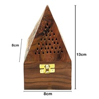 Quemador de Incienso de Madera con Incrustaciones de Hueso Hecho a Mano para Aromaterapia Religiosa, Meditación, Fragancia para el Hogar, Diseño Personalizado de Alta Calidad