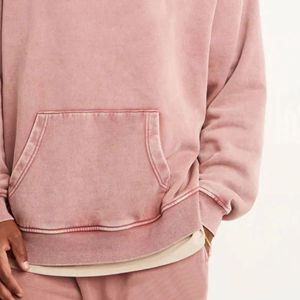 2024 Men's Casual Slim Fit XL Pullover Hoodie High Quality Fabric Breathable Hooded Collar <b>Raw</b> Hem Print Plain Dyed Solid Winter - Product Image 6