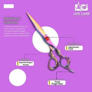 ชุดกรรไกรตัดผมมืออาชีพ ด้ามจับลายมังกรหลากสี กรรไกรคมสไตล์ญี่ปุ่น โดย Life Care Instruments - Product Image 5