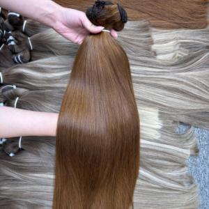 Fábrica mejor precio 100% Natural recto vietnamita crudo cabello humano doble dibujado todos los tamaños de alta calidad para Genius Weft - Product Image 1