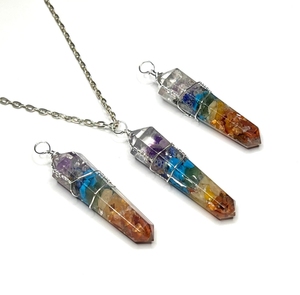 Pendentifs en orgone à double pointe Sevenchakra pour femmes, l'orgone est destiné à nettoyer les énergies stagnantes et négatives. - Product Image 1