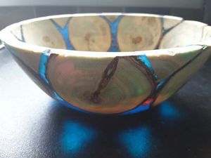 <b>Pink</b> Swirl Epoxy Resin & Natural Wooden Salad <b>Bowls</b> Dips & More Serving <b>Bowl</b> Serving Salad Rice Noodles <b>Bowl</b> at Factory Price - Product Image 6