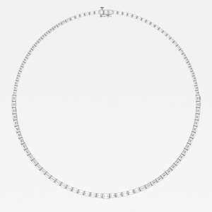 Haute joaillerie 14k 18k or blanc pur bijoux fins collier de tennis personnalisé avec collier de chaîne de diamants de laboratoire blancs taille émeraude - Product Image 5