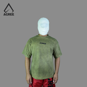 AGREE SPORTS 100% Coton Délavé à l'Acide Logo Brodé Personnalisé Style Vintage Anti-Plis Tricot Lourd Grande Taille Homme - Product Image 1