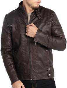 Nueva chaqueta de cuero de otoño 2026 para hombres, chaqueta de motocicleta con cuello levantado para jóvenes, chaquetas de cuero para hombres - Product Image 6