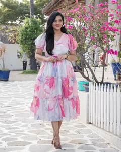 2022 New Arrival Short Frock for Girls Beautiful Georgette Fabric <b>Thread</b> Work Dress Fancy Model for Daily Wear and Party - Product Image 2