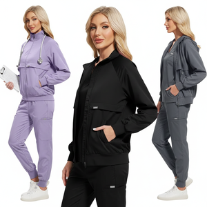 Chaquetas con Cremallera Lisas al por Mayor, Ropa de Invierno, Ligeras, Cálidas, Ecológicas, de Algodón Twill, Uniformes Médicos y Dentales - Product Image 3