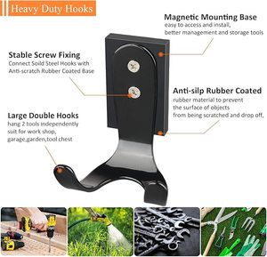 Heavy-Duty Strong Metal Magnet Coat <b>Hooks</b> Magnetic Door <b>Hook</b> Hanging Grill <b>Kitchen</b> for Use With Rubber Coated Clothing - Product Image 3