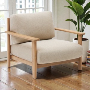 Modern Japandi style solid teak wood sofa <b>chair</b> Nordic style minimalist living room furniture <b>lounge</b> <b>chair</b> for home and hotel - Product Image 6