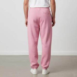 Pantalon de survêtement décontracté rose pour homme, taille élastique avec cordon de serrage, imprimé logo flamme, mélange de coton, coupe ample, pour l'automne - Product Image 2