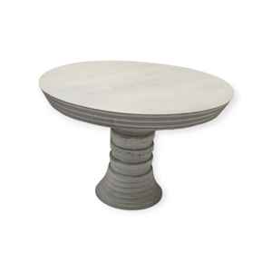 Grand présentoir de gâteau en bois de manguier vintage blanc antique sculpté à la main Dessert écologique pour les outils de gâteau de mariage - Product Image 2