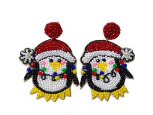 Belle conception de pingouin balancent goutte à la mode travail manuel perlé broderie boucles d'oreilles mignon concepteur et bijoux haut de gamme pour fille - Product Image 2