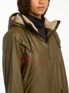 Abrigo largo de equitación de alta calidad para mujer, venta al por mayor, tejido transpirable regulador térmico aislado, modelado ergonómico, ecuestre - Product Image 3