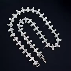 16mm 925 <b>Silver</b> Moissanite Diamond Cuban <b>Cross</b> Chain Premium Hip Hop Necklace with Classic Bold Link Design Gift For <b>Men</b> & Women - Product Image 5