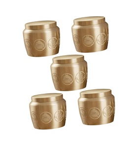 5pcs Tibétain En Laiton Vase Bouddha Décor Urnes pour Cendres Adulte Pet Urne Tissé Plateau Cuivre Offrant Bol En Métal Récipient avec Couvercle - Product Image 1