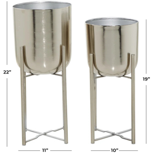 Ensemble de 3 jardinières en fer avec support dernière conception fleur chaude pour intérieur extérieur jardin décor jardinières plantes herbe conteneur - Product Image 3