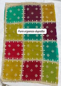 Dupatta de organza pura de viscosa 100% de la mejor calidad para niñas, Ropa Étnica elegante a precio mayorista - Product Image 3