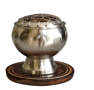 ที่จุดธูปทองเหลืองทำด้วยมือเมล็ดไม้ที่สวยงามผู้ถือถ่านหินที่มีกลิ่นหอมขี้ผึ้งถ่านมีกลิ่นหอมในการแข่งขันมีกลิ่นหอม - Product Image 5