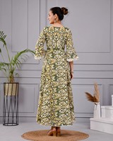 Hari Tara Gelbes Baumwollkleid für Damen Bequeme Alltags- und Freizeitkleidung zum Bestpreis