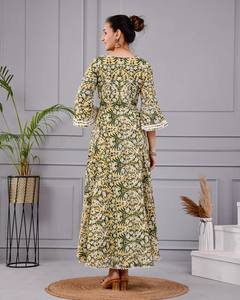 Vestido Amarillo Hari Tara de Algodón para Mujer, Cómodo para Uso Diario y Casual al Mejor Precio - Product Image 4