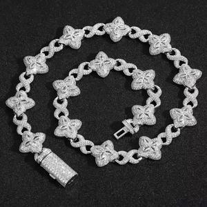 Collar de Cadena Cubana Clásica con Diamantes Moissanite Brillantes, Joyería para un Estilo Urbano y Vanguardista - Product Image 6