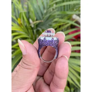 Natural Amethyst <b>Ring</b> Vintage Style 925 Sterling Silver Handmade Gemstone Jewelry Wholesale Supplier - Product Image 4