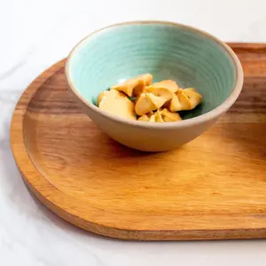 Bandeja para servir de madera Natural de alta calidad, plato de madera de acacia ovalado hecho a mano para el hogar, cocina, restaurante, exhibición de comida - Product Image 2