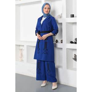 Conjunto Casual de Dos Piezas Bordado para Mujer, Top Largo y Pantalones Cortos a Media Pierna, Estilo de Oficina Lujoso, Tallas XS a 5XL Disponibles - Product Image 6