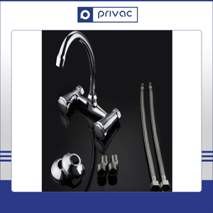 Grifo de montaje en pared de buena calidad, mezclador de fregadero de latón, económico, doble manija - Product Image 6