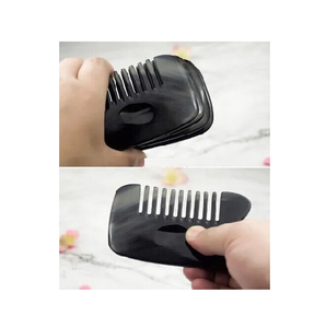 Peine de cuerno de Búfalo, accesorio único para el cabello hecho a mano, peine de cuerno de buey antiestático, 2 uds, superventas - Product Image 4