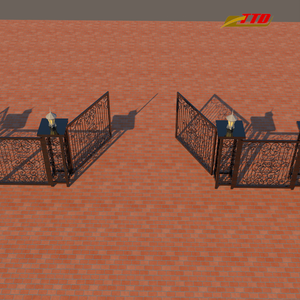 Puerta de hierro forjado personalizada con desplazamiento decorativo, lista para la automatización y juego de hardware completo para una instalación suave - Product Image 4