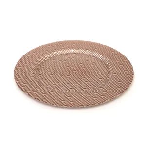 BANDEJA DE SERVICIO PERSONALIZADA REDONDA DE METAL ORO BANDEJAS DE USO DE BODA DE METAL DE ALTA CALIDAD - Product Image 3