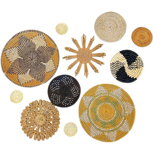 Fábrica de Vietnam Seagrass tejido colgante de pared hogar dormitorio decoración paja trenza colgante cesta de pared decoración juego de 9 - Product Image 6